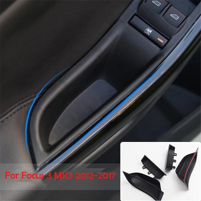 For Ford Focus 3 MK3 2012-2017 Car Accessories Front Rear Door Handle Storage Box Door Armrest Pallet Container Stow